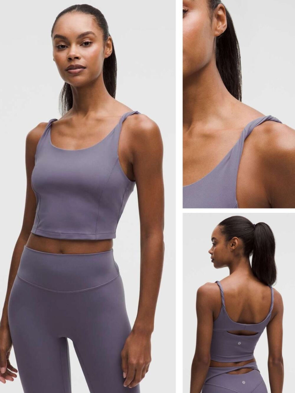 LULULEMON Align Twist-Strap Cropped Tank Top Size XL Grape Mist B/C Cup